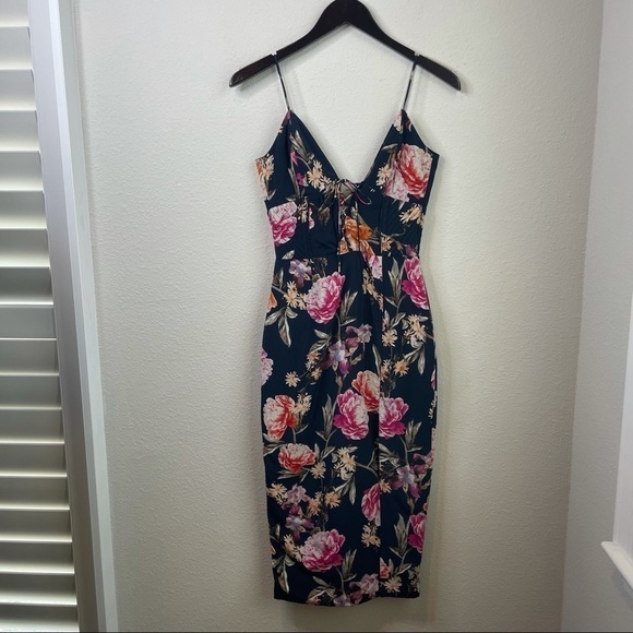 NICHOLAS Lucile Floral Corset Bra Dress - Navy - Picture 10 of 15
